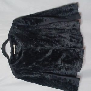 Monari Women's Black Velour Jacket With Press Stud Closure Front. Size 10